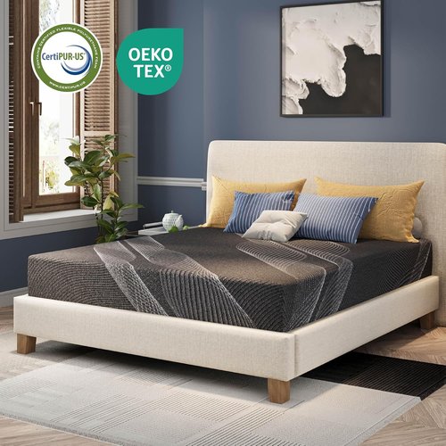 CH Charme House Twin Mattress - 8 Inch Bamboo-Charcoal Memory Foam for Kids | Cooling & Pressure Relief, CertiPUR-US Certified, 38"x75"x8", Black