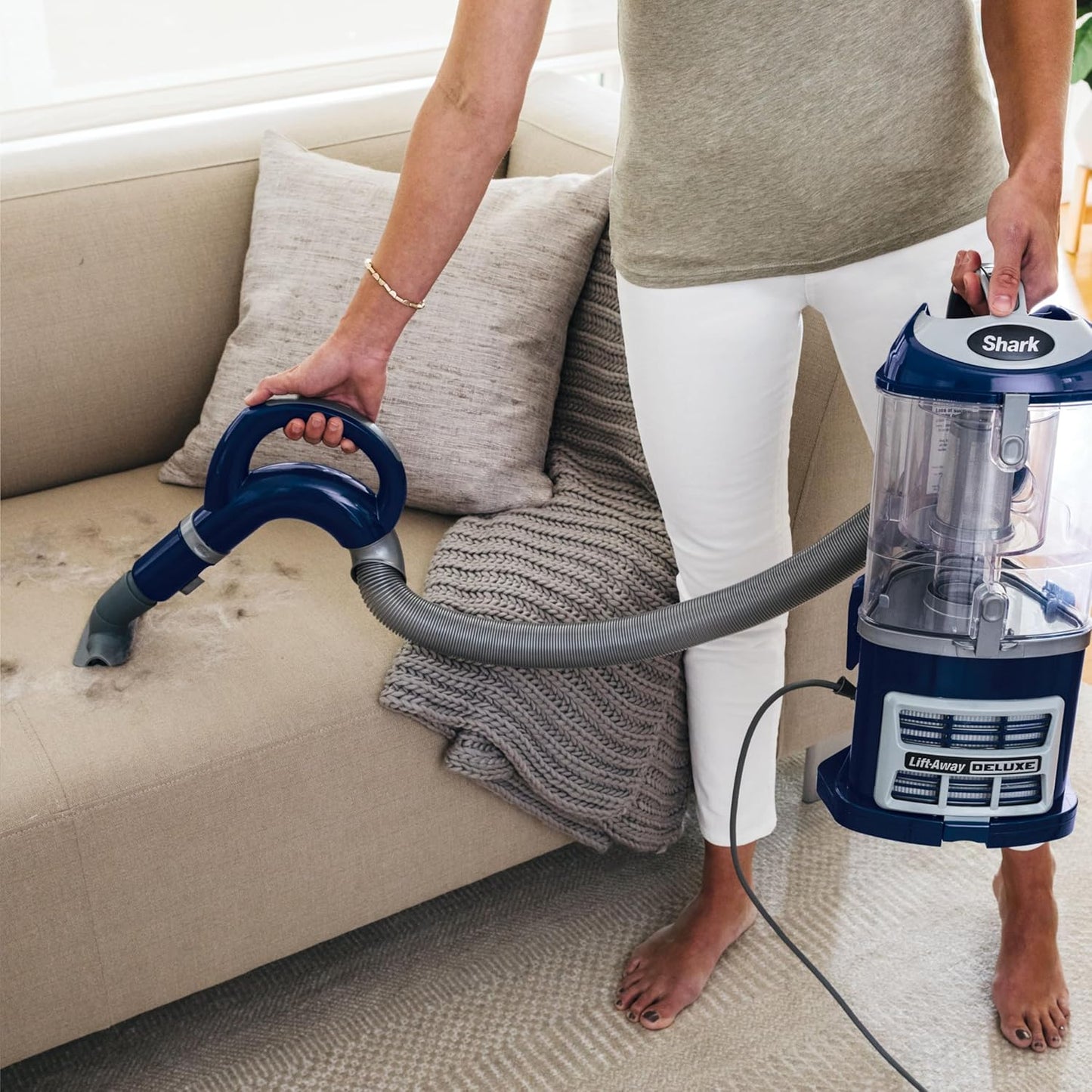 Shark NV360 Navigator Lift-Away Vacuum - Powerful Suction for Multi-Surface Cleaning | Large Dust Cup, Blue