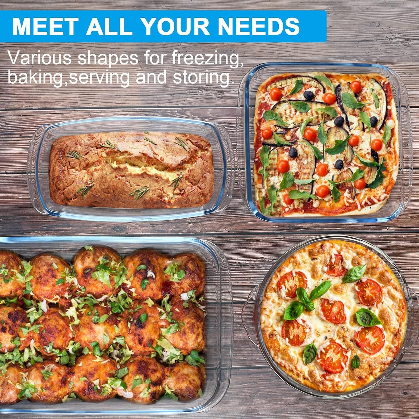 Pyrex 7-Piece Glass Bakeware Set - Versatile Baking Dishes with Lids | Oven & Fridge Safe