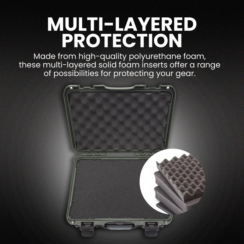 NANUK 910 Hard Case with Customizable Cubed Foam, IP67 Waterproof, Dustproof and Impact Resistant, 14.3” x 11.1” x 4.7”, Rugged Construction for Ultimate Protection, Made in Canada - Olive