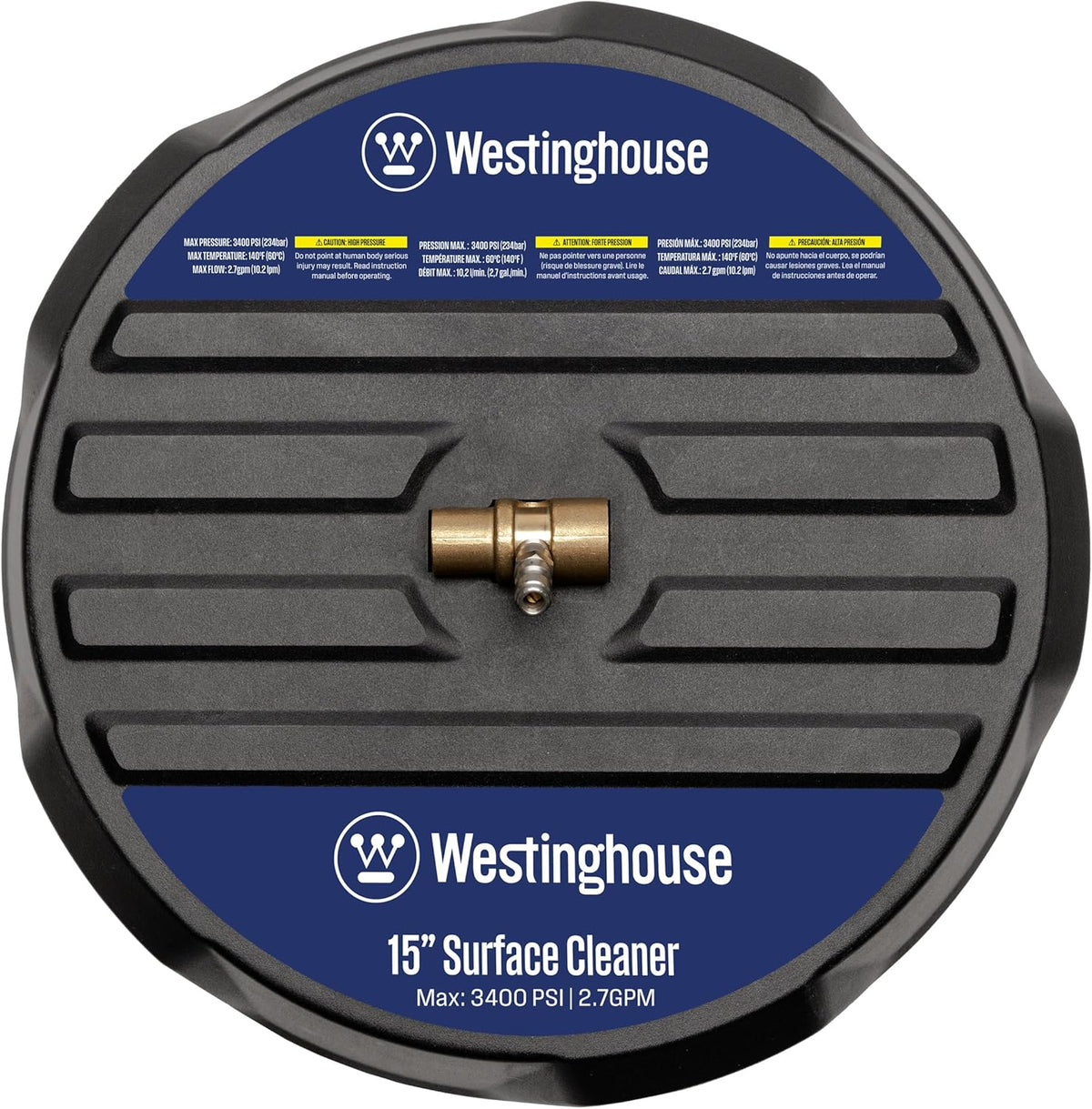 Westinghouse 15” Pressure Washer Surface Cleaner - 3400 Max PSI, 1/4” Connector | Ideal for Gas & Electric Washers