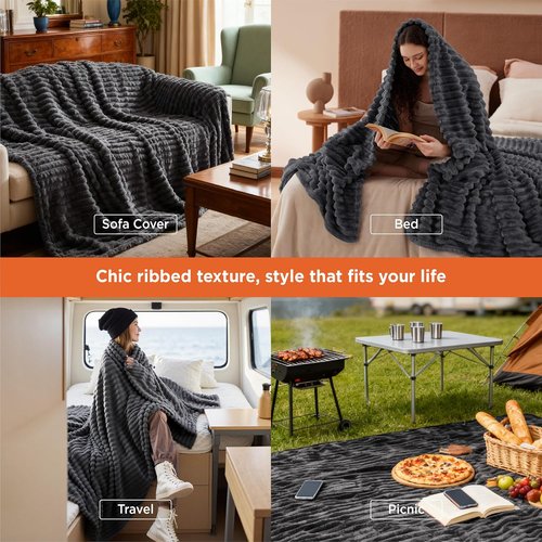 Bedsure GentleSoft Full Blanket - Cozy Grey Throw for Women & Girls | 84x90 Inches