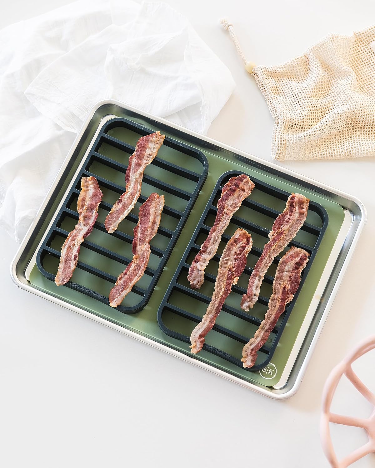 Silicone Kitchen Extra Large Roasting Rack Pan - Dishwasher Safe, BPA Free, Non-Toxic | Navy, 2 Pack