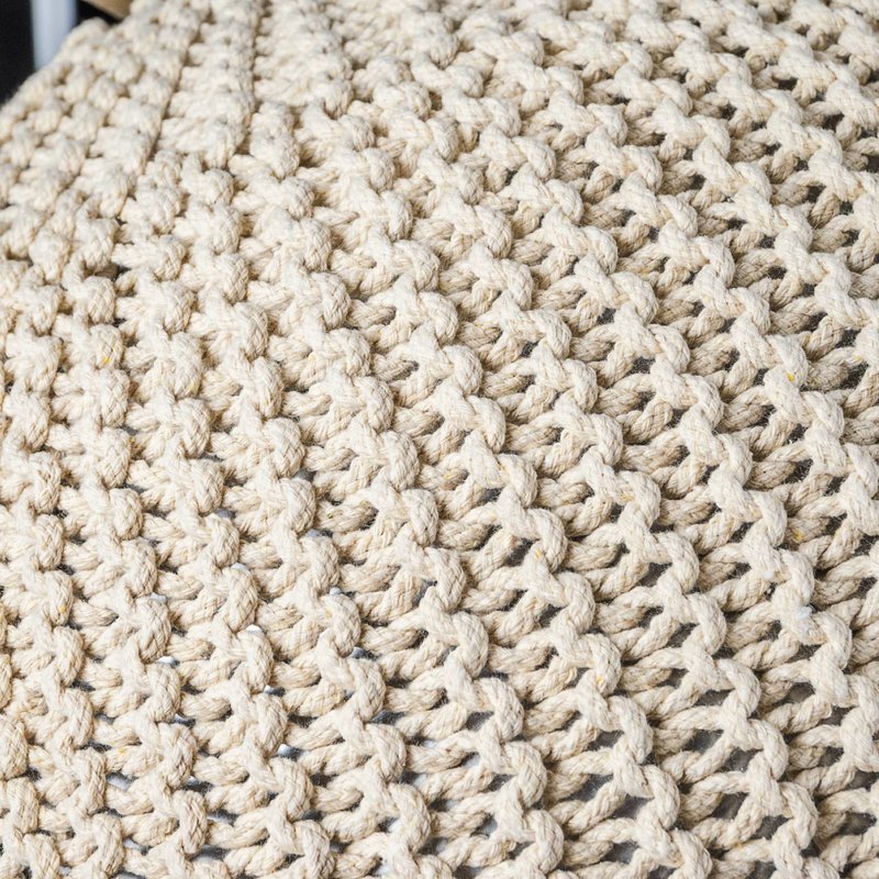 ART pinecone Woven Cotton Rope Yoga Ball Cover – 65 cm / 26" Fit Exercise Ball Chair Cover, Non-Slip & Washable, Decorative Balance Ball Cover for Home, Office & Fitness (Warm Ivory)
