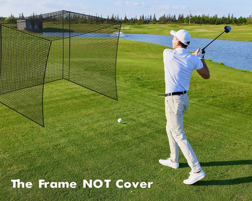 Fahnemt Golf Batting Cage Net for Indoor or Outdoor Golf Practice (10 * 10 * 10ft)
