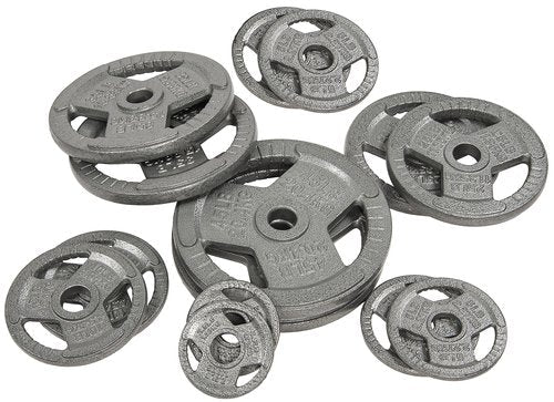 Fitvids Cast Iron Plate Weight Plate for Strength Training and Weightlifting, 2-Inch Center, 35LB (Set of 2)
